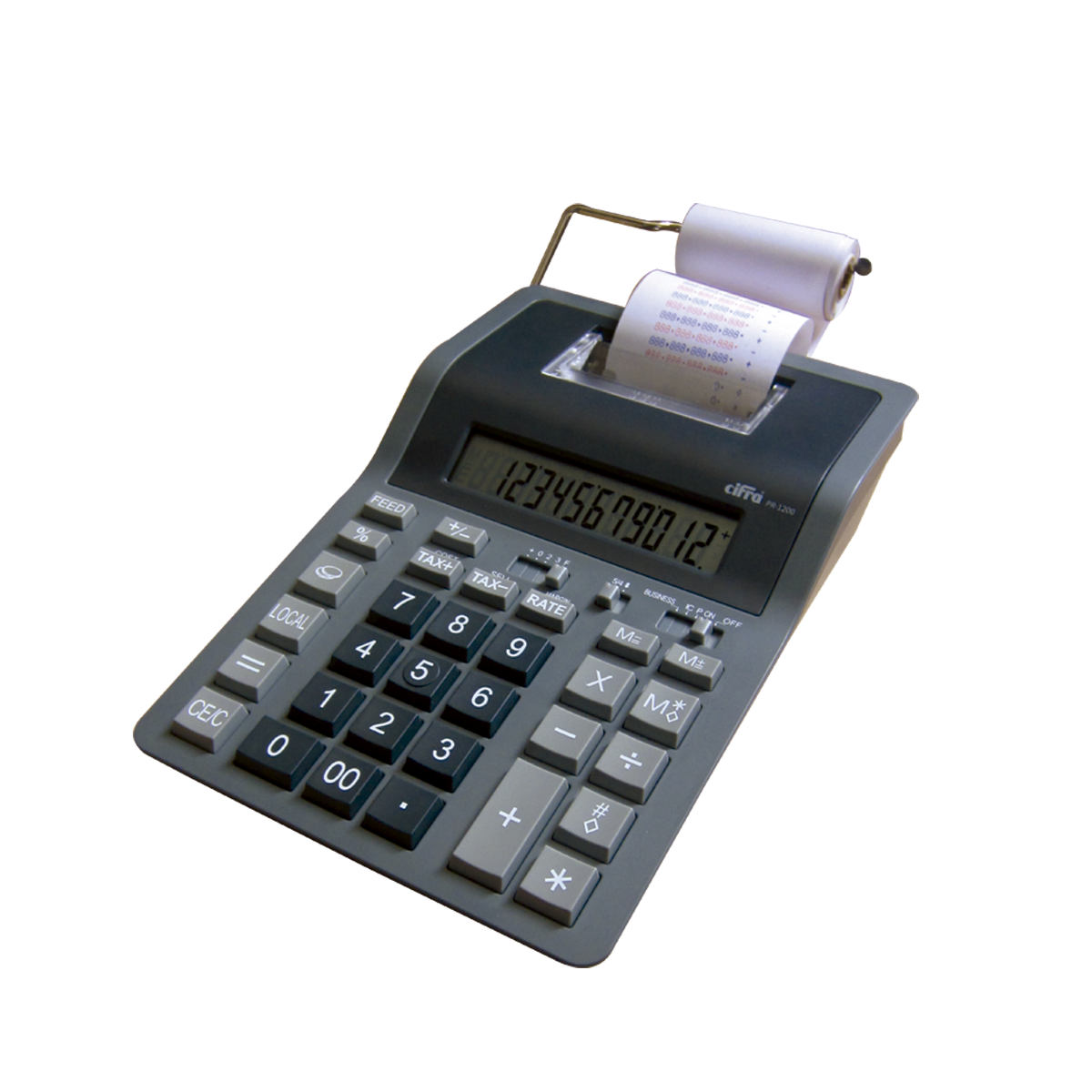 calculadoa con impresor cifra modelo pr1200 vista de costado