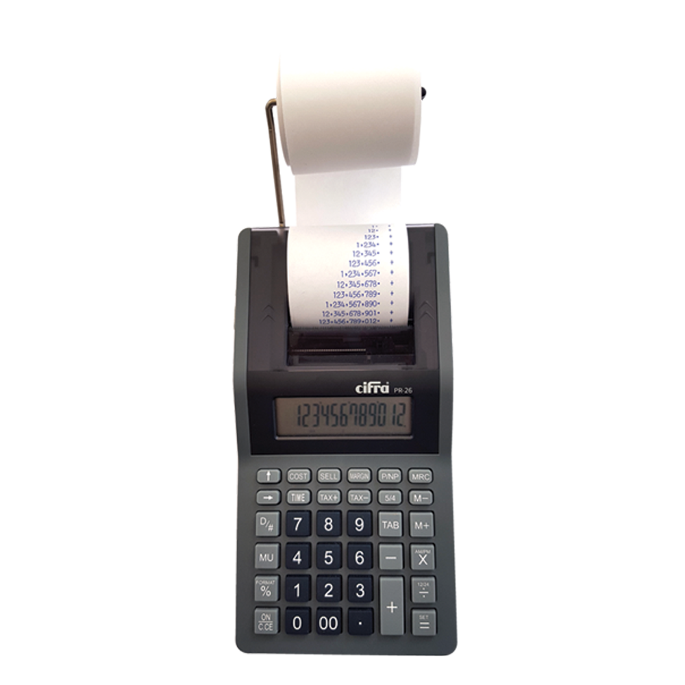 Cifra PR-26 Calculadora con impresor 12 dígitos /Visor LCD