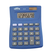 Calculadora Cifra DT-67 de 8 dígitos en azul, calculadora de escritorio ideal para oficina y uso escolar.