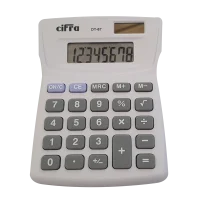 Calculadora Cifra DT-67 de 8 dígitos en blanco, calculadora de escritorio ideal para oficina y uso escolar.
